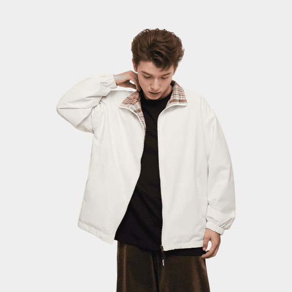 Unisex Windbreaker mit Karomuster und langen Ärmeln – Bild 6