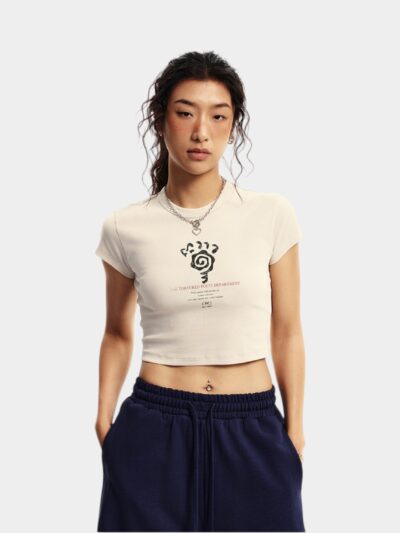 Women's Artistic print Short sleeves Crop Top