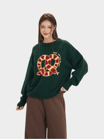 Damen Oversize Strickpullover mit langen Ärmeln