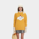 Damen Strickpullover mit Tiermuster und langen Ärmeln