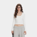 Damen Crop Top mit langen Ärmeln in normaler Passform