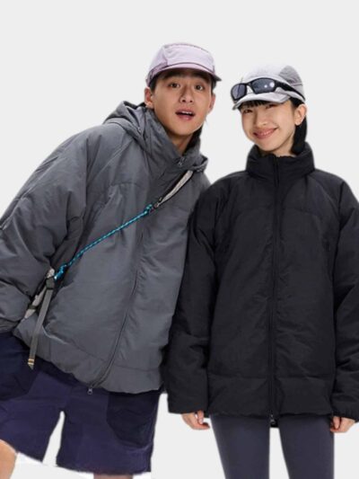 Unisex Oversized Langarm-Pufferjacke