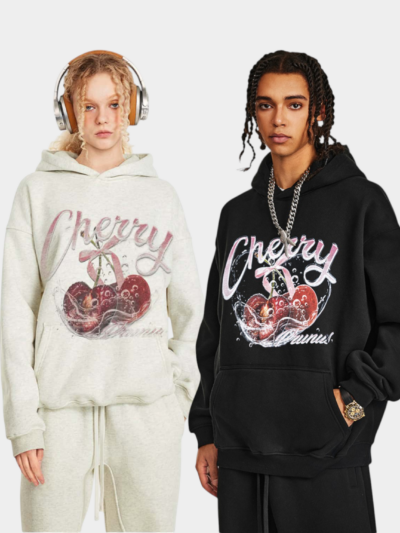 Unisex Hoodie mit künstlerischem Druck und langen Ärmeln