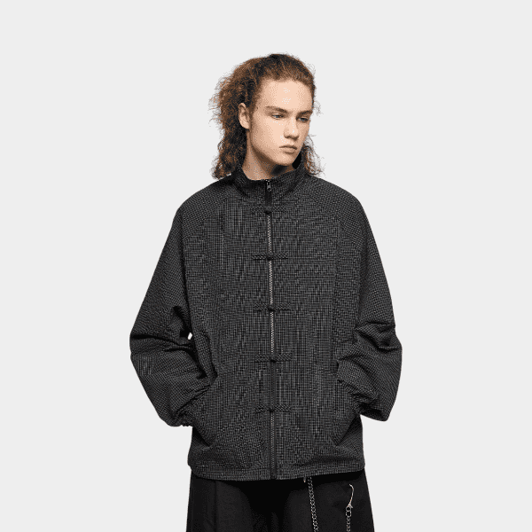 Herren Windbreaker mit Karomuster und langen Ärmeln – Bild 6