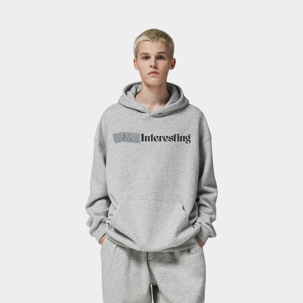 Herren Hoodie mit Textdruck und langen Ärmeln