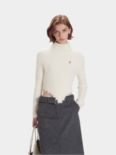 Damen Strickpullover mit langen Ärmeln und normaler Passform