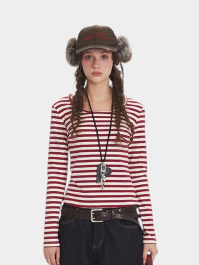 Women's Striped pattern Long sleeves T-Shirt