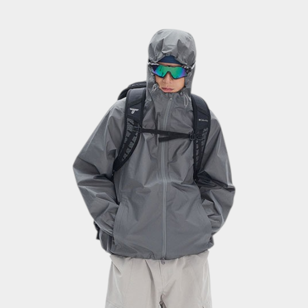 Unisex Regenjacke mit langen Ärmeln und normaler Passform