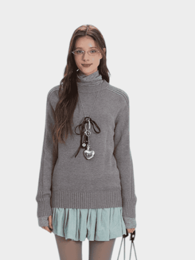Damen Strickpullover mit langen Ärmeln und normaler Passform