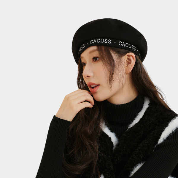 Damen Baskenmütze mit Textdruck – Bild 2