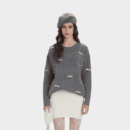 Damen Oversize Strickpullover mit langen Ärmeln