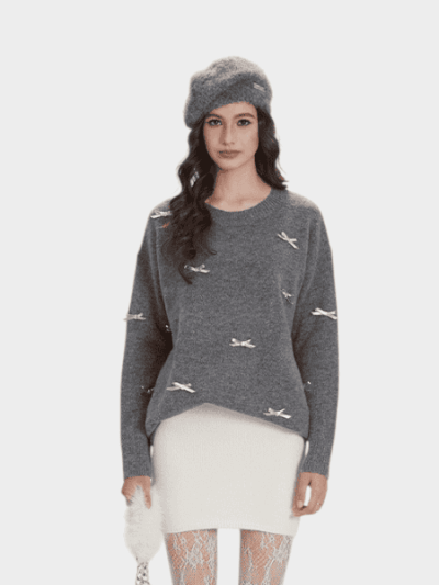 Damen Oversize Strickpullover mit langen Ärmeln