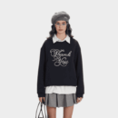 Damen Sweatshirt mit Textdruck und langen Ärmeln