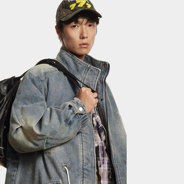 Herren Regular Fit Langarm Jeansjacke – Bild 6