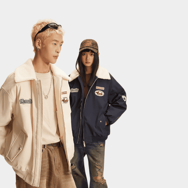 Unisex Parka mit Textdruck und langen Ärmeln – Bild 4