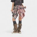 Damen karierter Faltenrock