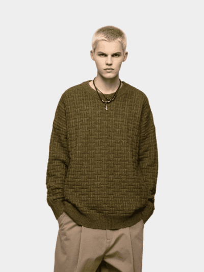 Herren Oversized Langarm Strickpullover