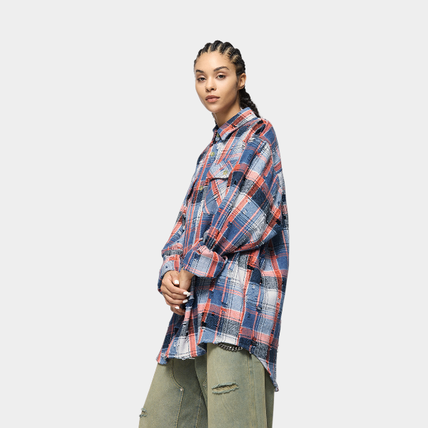 Unisex Hemd mit Karomuster, langen Ärmeln und lässigem Schnitt – Bild 6