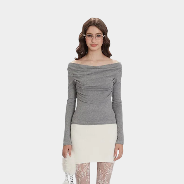 Damen Slim Fit Langarm T-Shirt