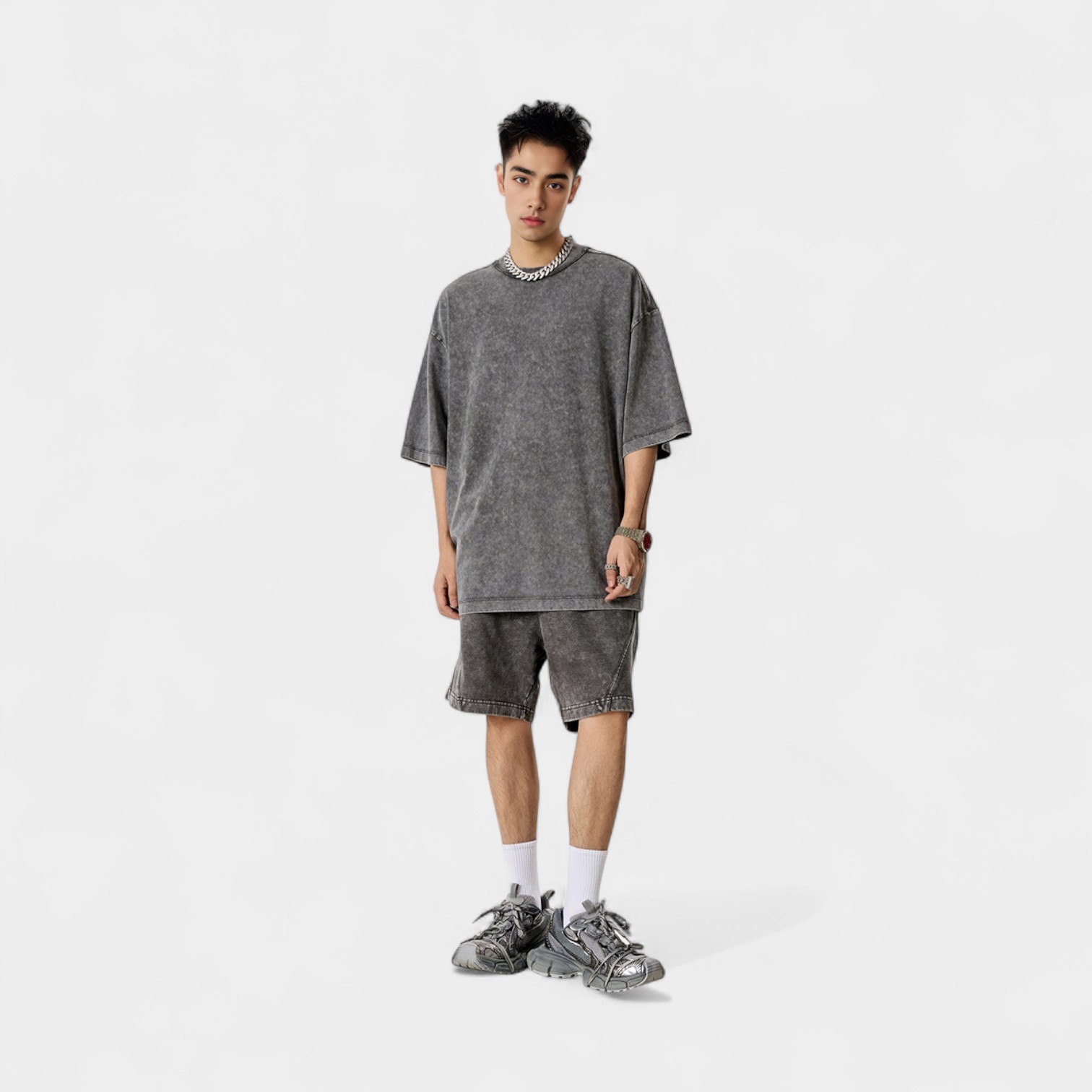 Herren Relaxed Fit/Loose Fit Jogginghose Shorts – Bild 3