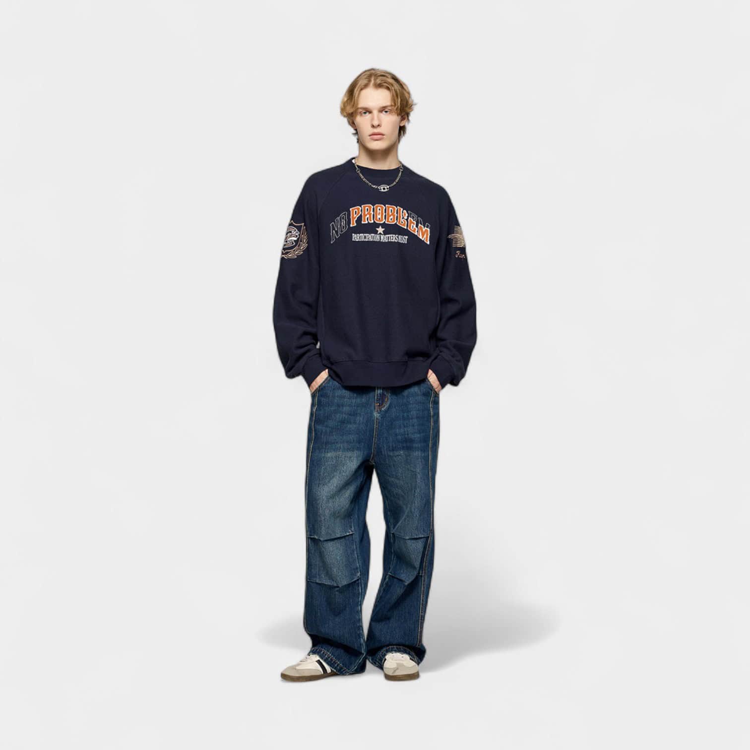 Herren Sweatshirt mit Textdruck und langen Ärmeln – Bild 2