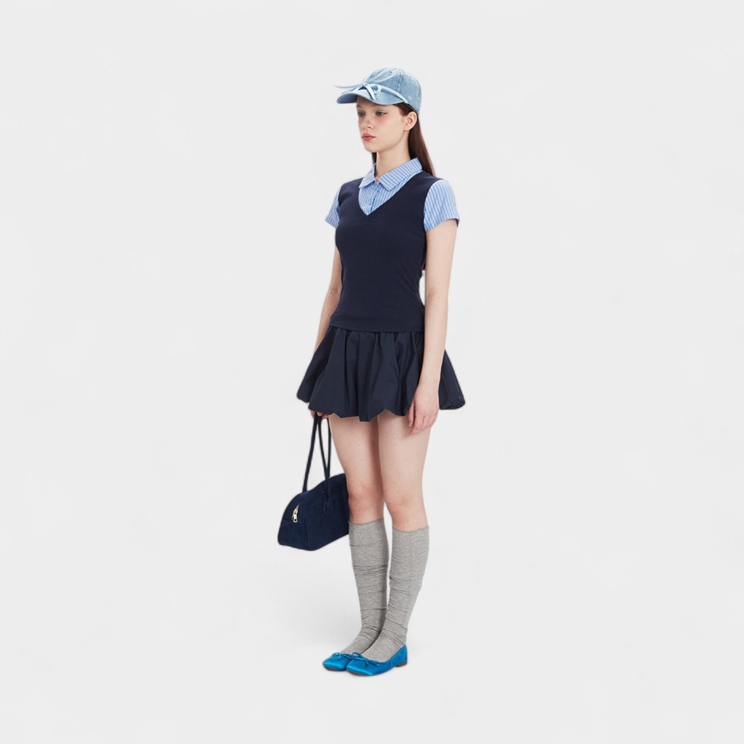 Damen Gestreiftes Muster Kurzarm Freizeitshirt – Bild 3