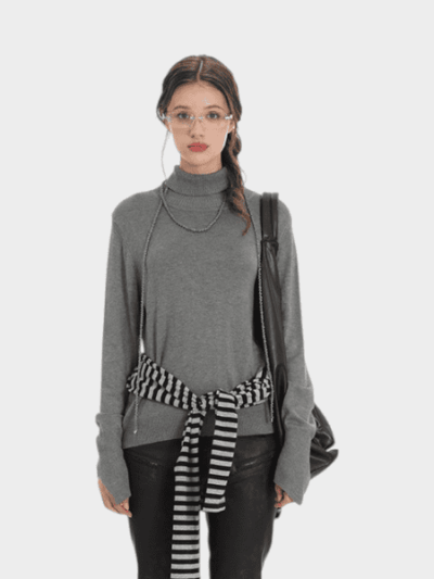 Damen Strickpullover mit langen Ärmeln und normaler Passform