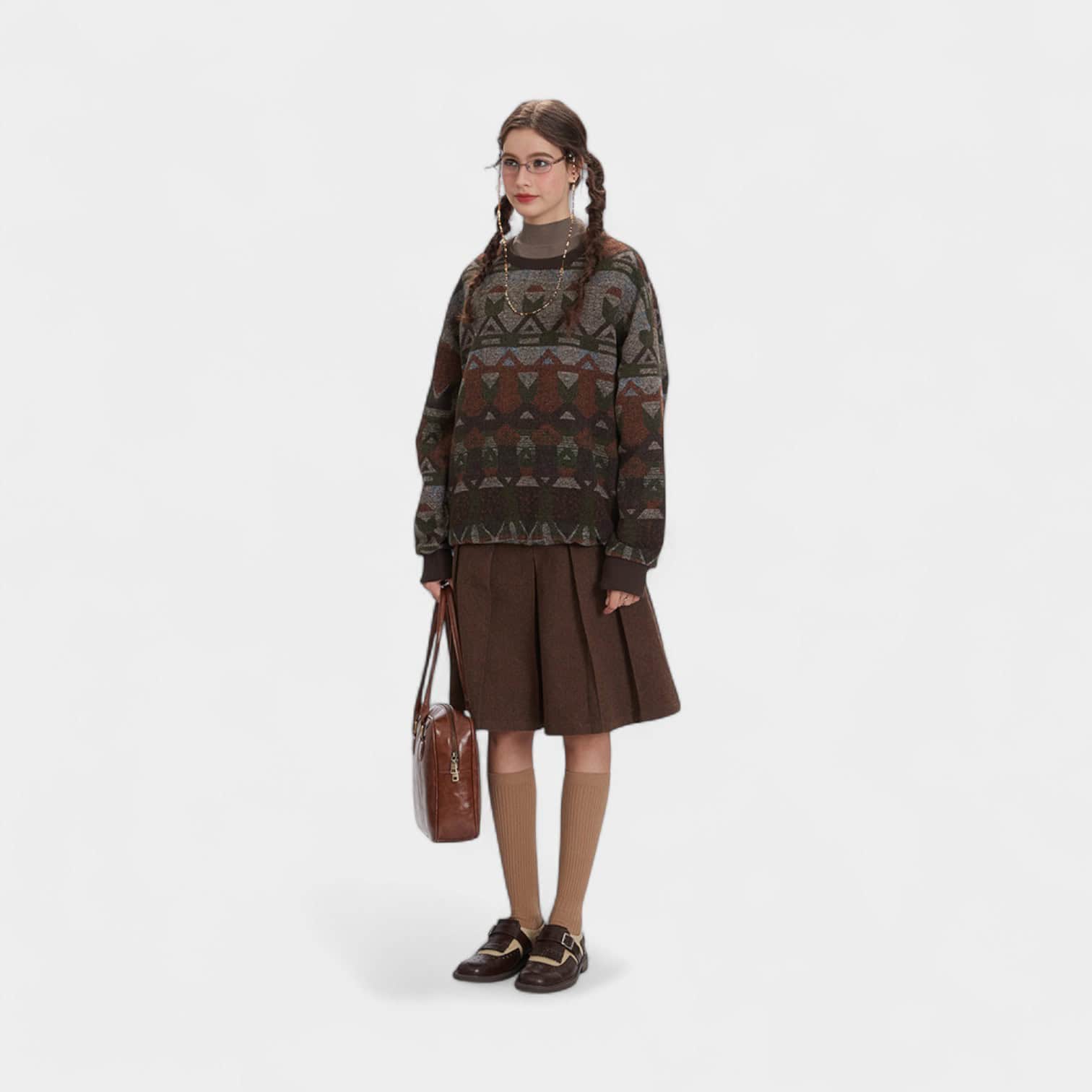 Damen Sweatshirt mit künstlerischem Muster und langen Ärmeln – Bild 2