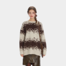 Gestreifter Strickpullover für Damen mit langen Ärmeln