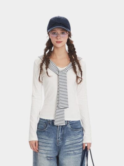 Women's Striped pattern Long sleeves T-Shirt