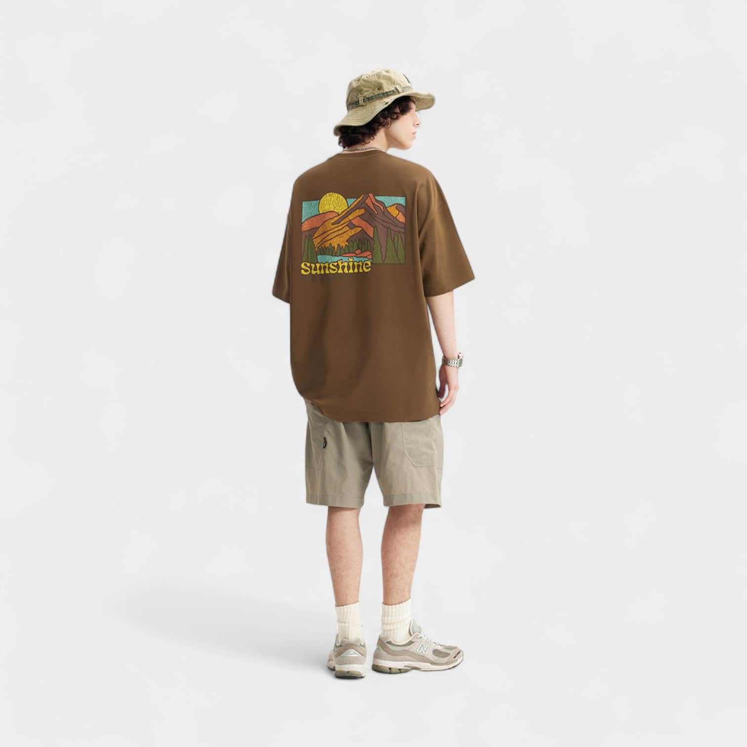 Herren T-Shirt mit künstlerischem Druck und kurzen Ärmeln – Bild 5