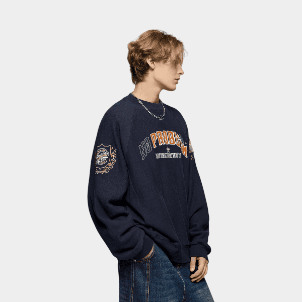 Herren Sweatshirt mit Textdruck und langen Ärmeln – Bild 3