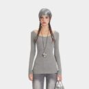 Damen Slim Fit Langarm T-Shirt