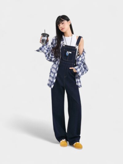 Damen Overall mit Karomuster