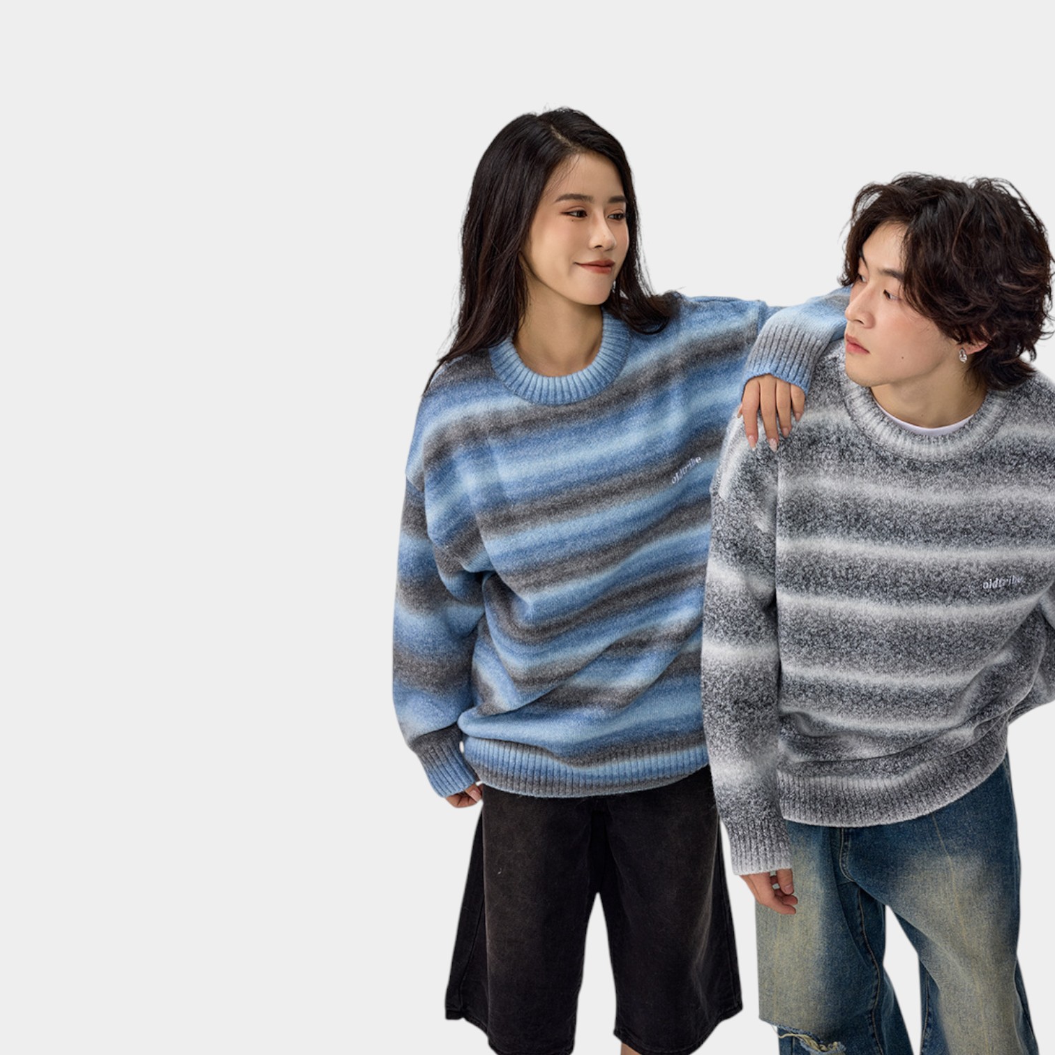 Unisex Strickpullover mit Textdruck und langen Ärmeln – Bild 3