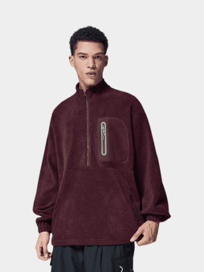 Herren Regular Fit Langarm Fleece Pullover