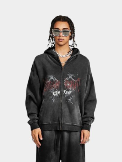 Men's Artistic print Long sleeves Zip up Jacket