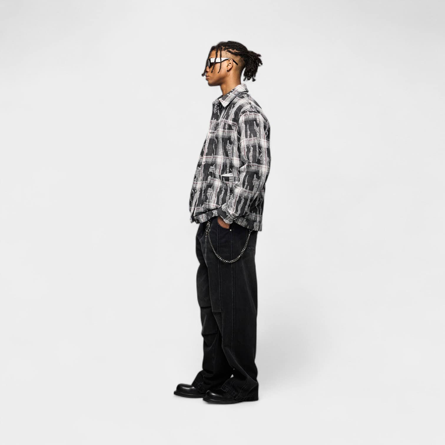 Herren Langarm Freizeithemd mit Textdruck – Bild 4