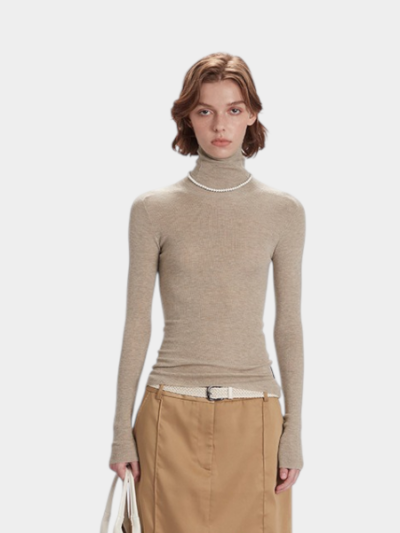 Damen Slim Fit Langarm Strickpullover