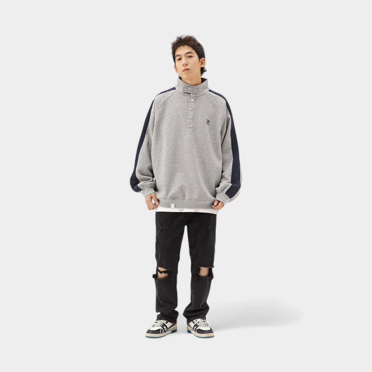 Herren Regular Fit Langarm Sweatshirt – Bild 2