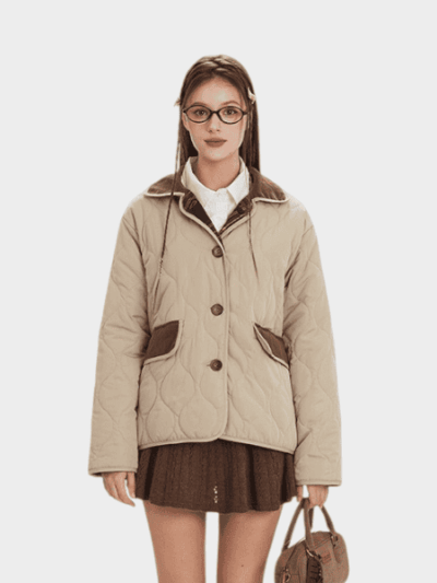 Damen Steppjacke mit langen Ärmeln und normaler Passform