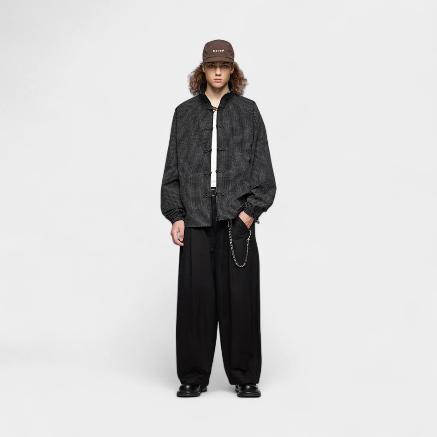 Herren Windbreaker mit Karomuster und langen Ärmeln – Bild 4