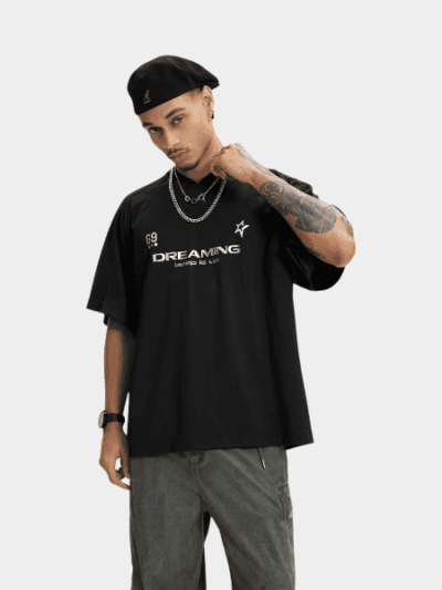 Herren T-Shirt mit Textdruck und kurzen Ärmeln