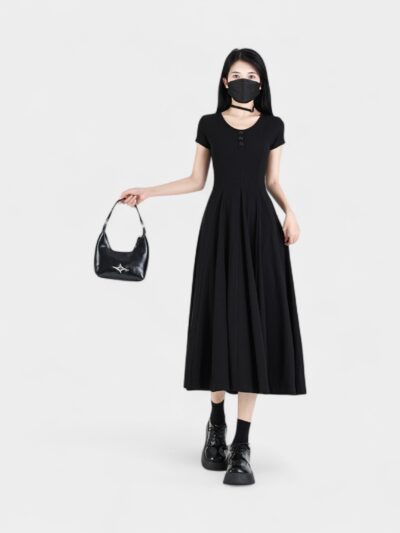 Damen Slim Fit Kurzarmkleid