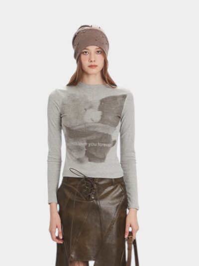 Women's Text print Long sleeves T-Shirt