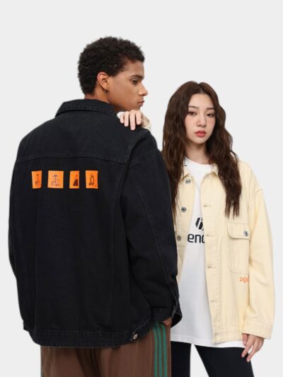 Laike Men's Autumn New Style Work Jacket Retro Distressed Denim Jacket Loose Casual Denim Jacket for Men