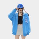 Damen Oversized Langarm Reißverschluss Jacke