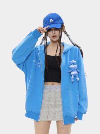 Women's Oversized Long sleeves Zip up Jacket