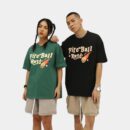 RFSD men's clothing | 2023 Summer new fashion brand foam fashion English printed loose short sleeve men's T-shirt 230g