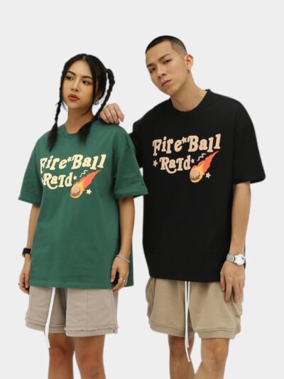 RFSD men's clothing | 2023 Summer new fashion brand foam fashion English printed loose short sleeve men's T-shirt 230g